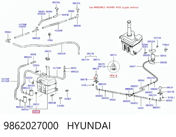 Zbiorniczek spryskiwacza szyb Hyundai Lantra II