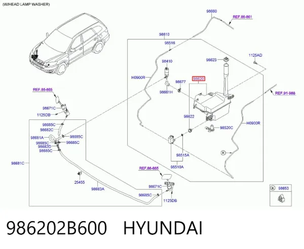 Zbiorniczek spryskiwacza szyb 986202B600 Hyundai/Kia