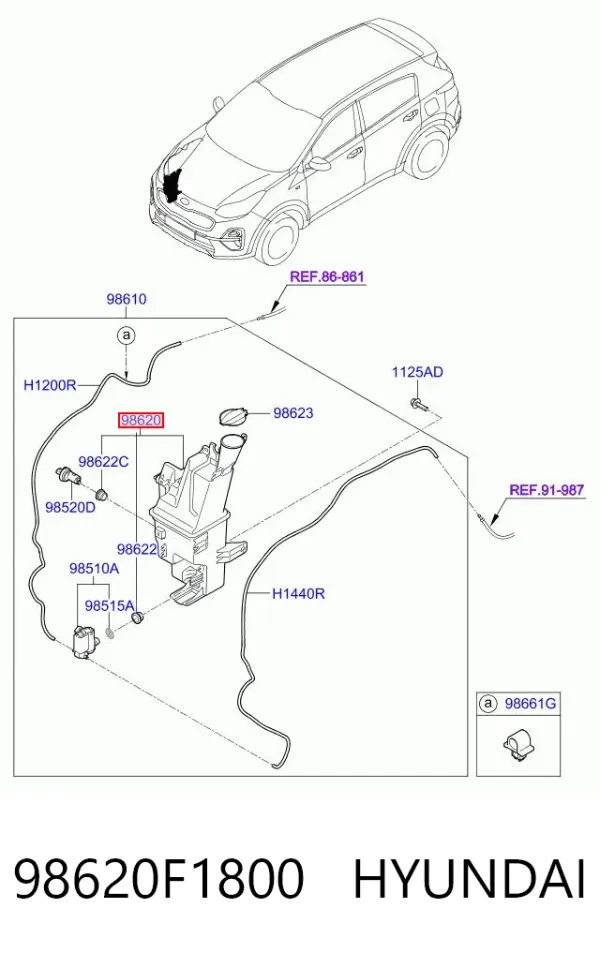 Zbiorniczek spryskiwacza szyb 98620F1800 Hyundai/Kia