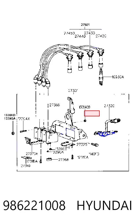 Cewka zapłonowa 986221008 Hyundai/Kia