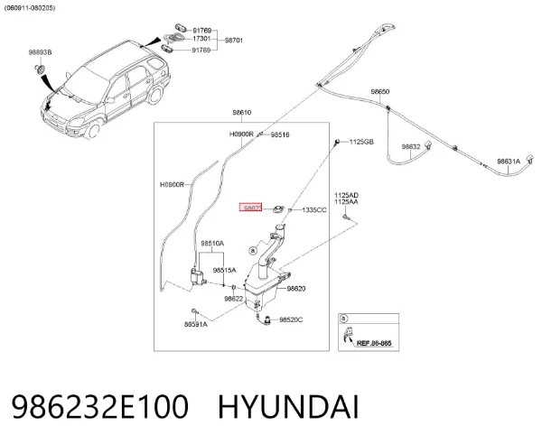 Korek zbiornika spryskiwacza Hyundai Tucson I