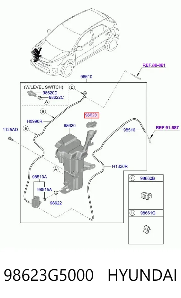 Korek zbiornika spryskiwacza 98623G5000 Hyundai/Kia