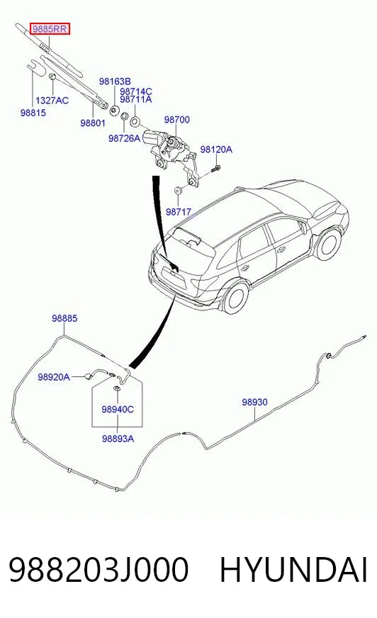 Pióro wycieraczki szyby tylnej Hyundai Veracruz 