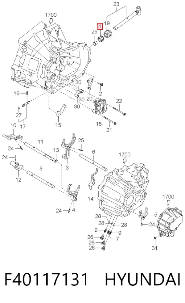 Uszczelniacz cięgna zmiany biegów F40117131 Hyundai/Kia