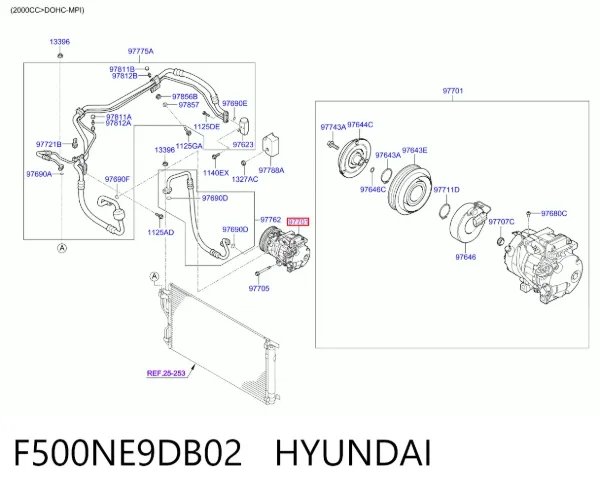 Sprężarka klimatyzacji F500NE9DB02 Hyundai/Kia