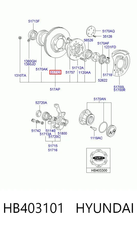 Tarcza hamulcowa przednia HB403101 Hyundai/Kia