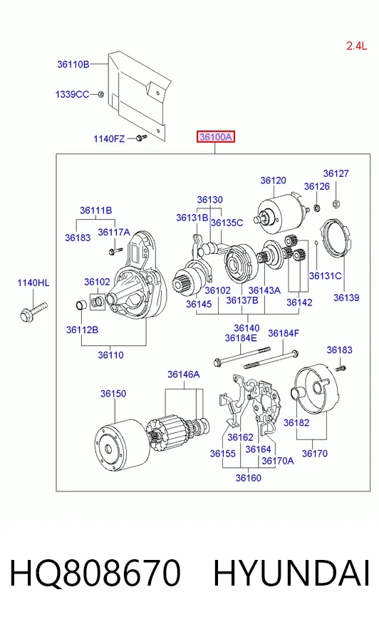 Rozrusznik HQ808670 Hyundai/Kia