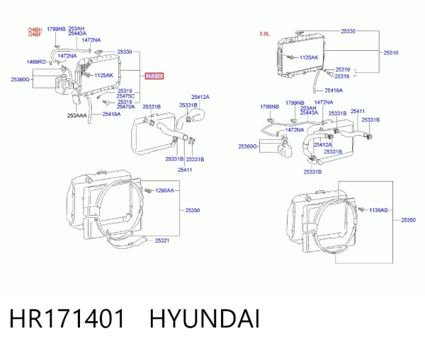 Chłodnica silnika HR171401 Hyundai/Kia