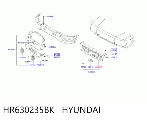 Atrapa chłodnicy HR630235BK Hyundai/Kia