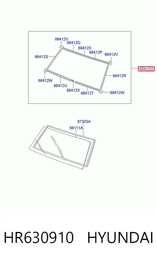 Listwa ochronna szyby przedniej HR630910 Hyundai/Kia