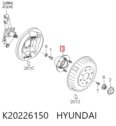 Piasta tylna K20226150 Hyundai/Kia