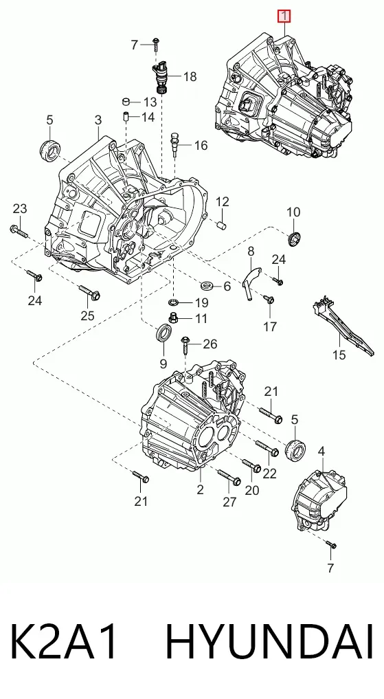 Mechaniczna skrzynia biegów w komplecie KIA Shuma II