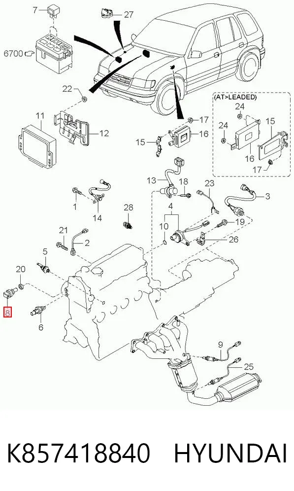 Czujnik temperatury płynu chłodzącego K857418840 Hyundai/Kia