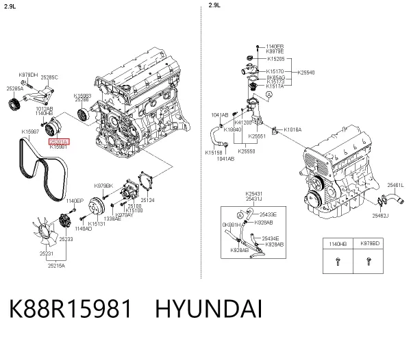 Napinacz paska napędowego K88R15981 Hyundai/Kia