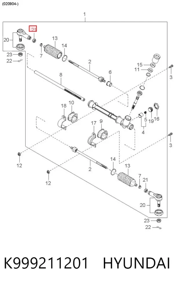 Końcówka drążka kierowniczego zewnętrzna K999211201 Hyundai/Kia