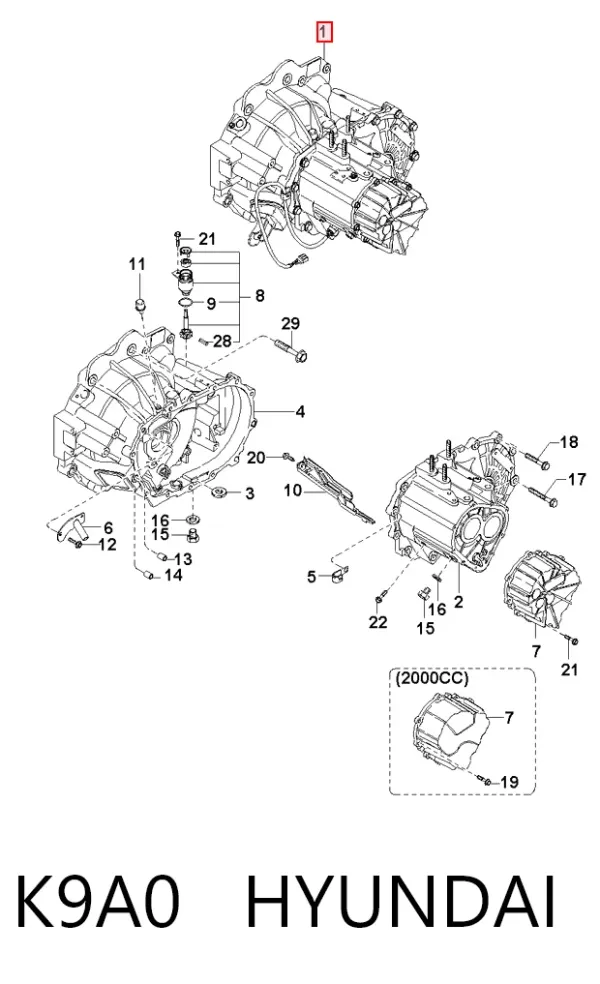 Mechaniczna skrzynia biegów w komplecie KIA Clarus K9A