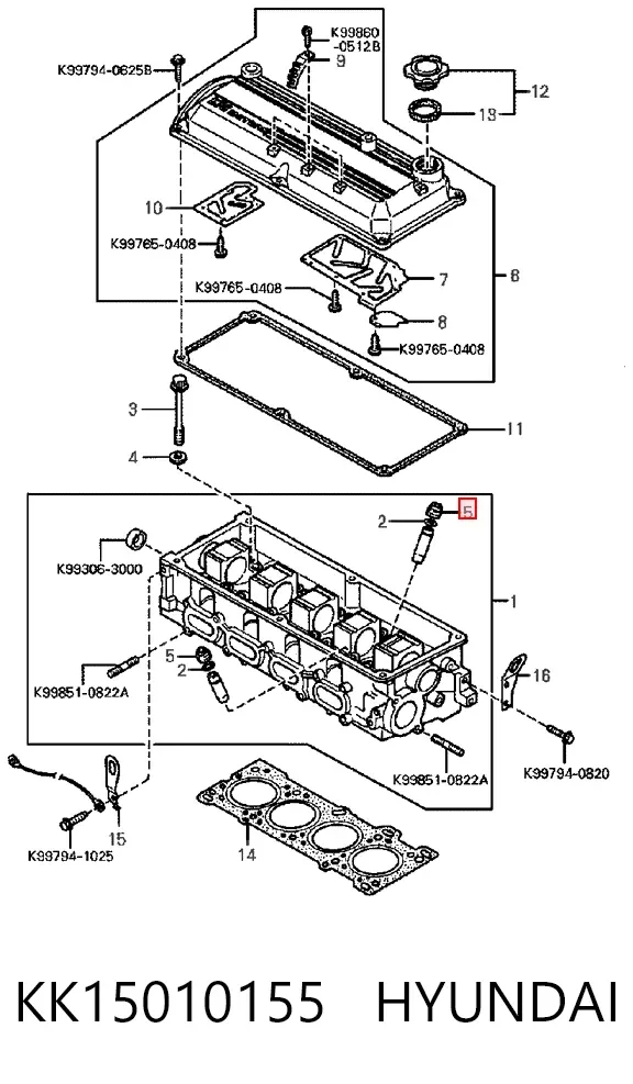 Uszczelniacz zaworu dolotowego/wylotowego KK15010155 Hyundai/Kia