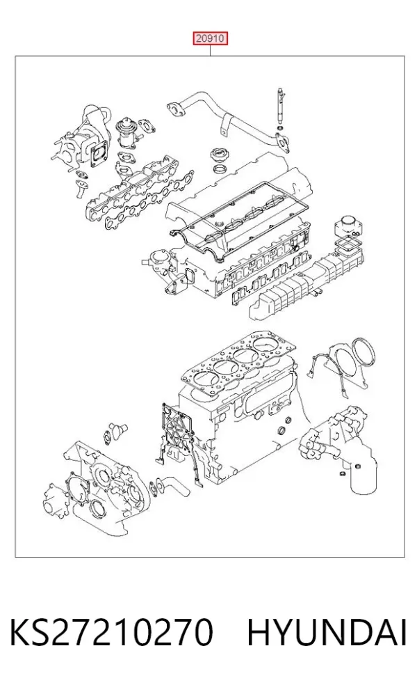 Zestaw uszczelek silnika pełny KS27210270 Hyundai/Kia