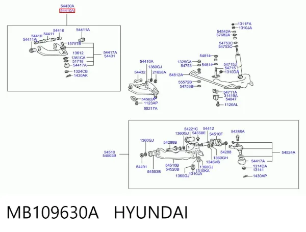 Wahacz zawieszenia przedniego górny lewy MB109630A Hyundai/Kia
