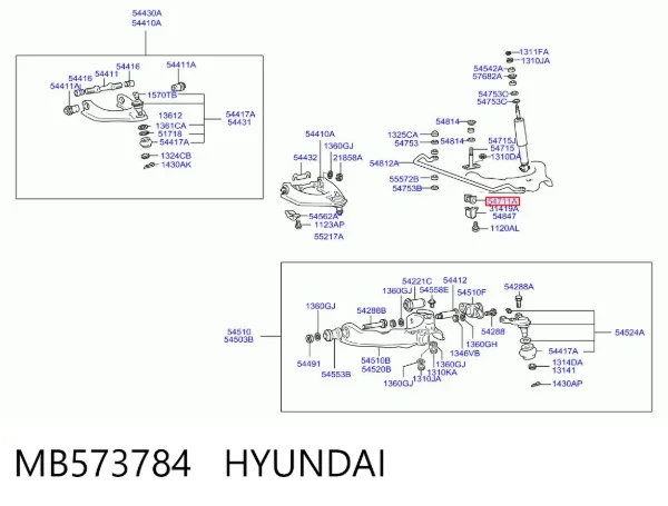 Tuleja stabilizatora przedniego MB573784 Hyundai/Kia