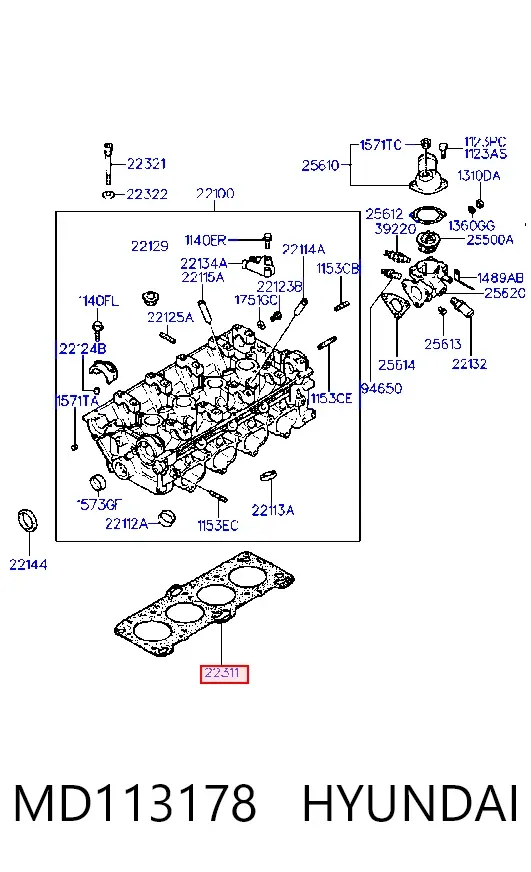Uszczelka głowicy cylindrów MD113178 Hyundai/Kia