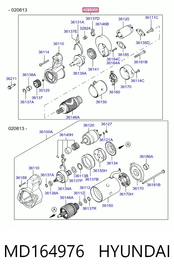 Rozrusznik MD164976 Hyundai/Kia
