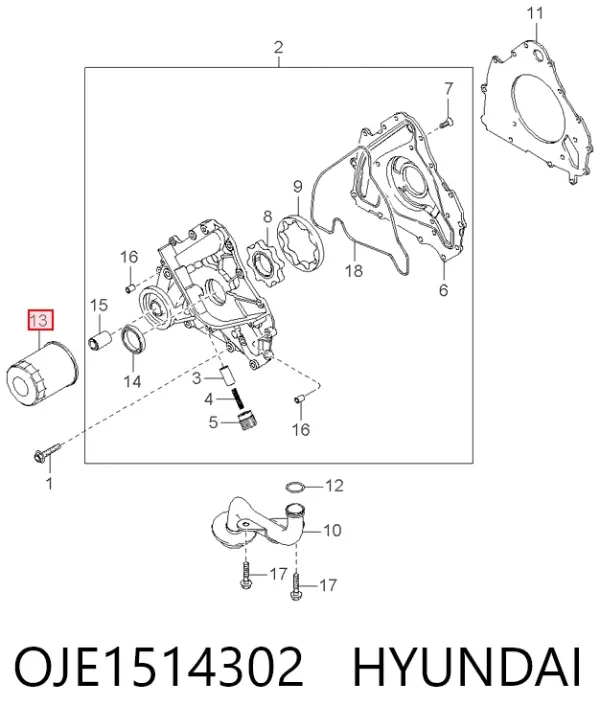 Filtr oleju OJE1514302 Hyundai/Kia