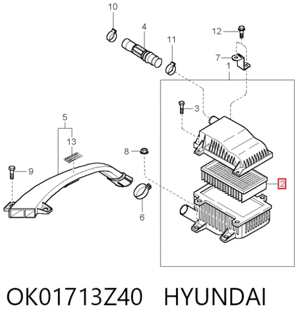 Filtr powietrza OK01713Z40 Hyundai/Kia
