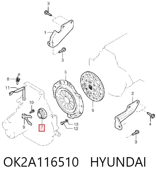 Łożysko wyciskowe sprzęgła OK2A116510 Hyundai/Kia