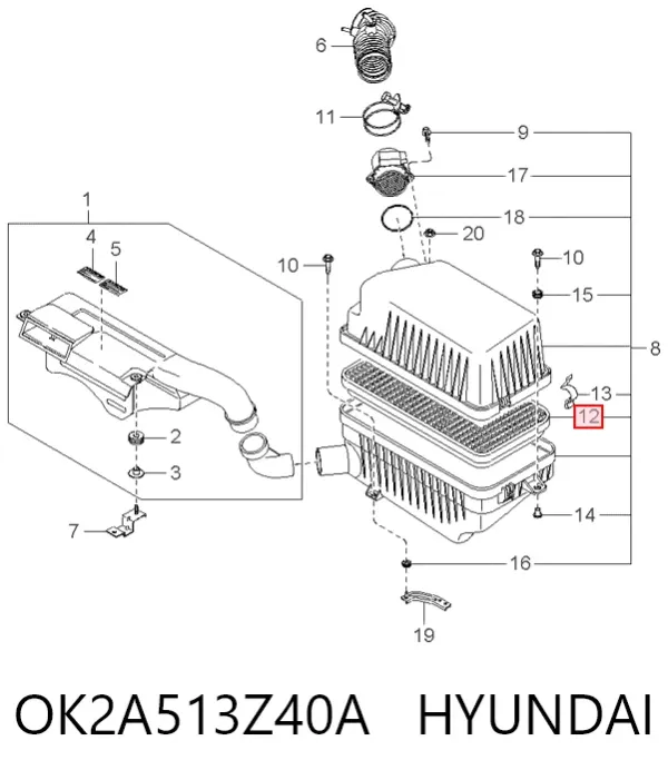 Filtr powietrza OK2A513Z40A Hyundai/Kia