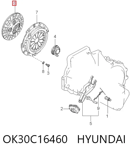 Tarcza sprzęgła OK30C16460 Hyundai/Kia