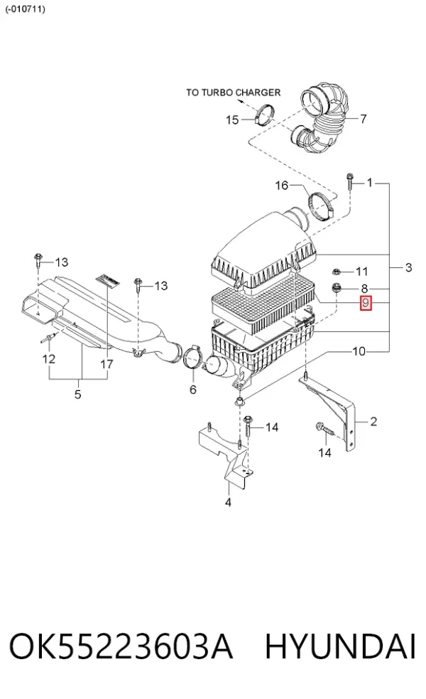 Filtr powietrza OK55223603A Hyundai/Kia
