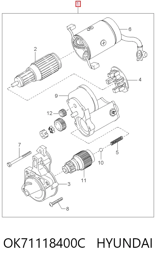Rozrusznik OK71118400C Hyundai/Kia