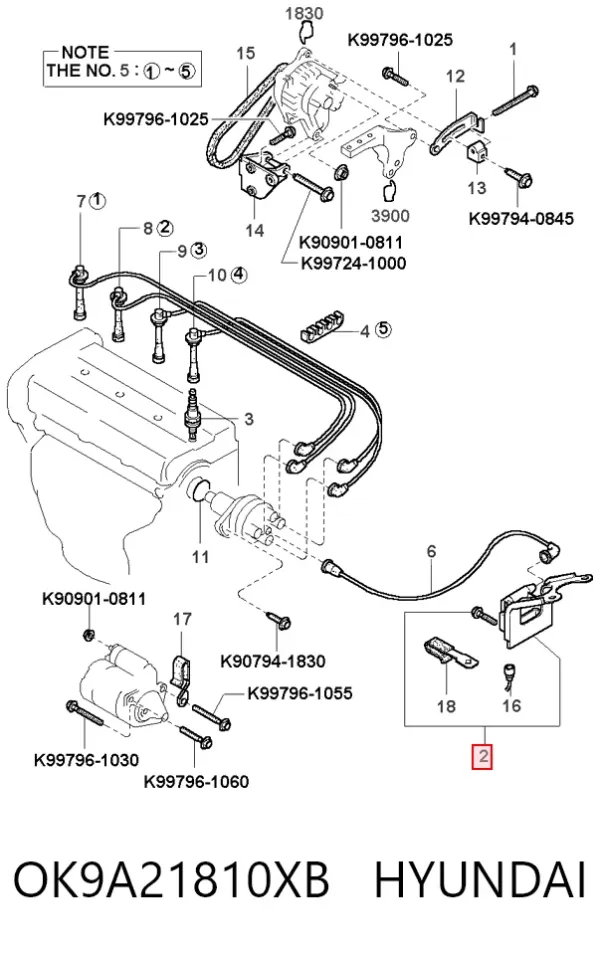 Cewka zapłonowa OK9A21810XB Hyundai/Kia