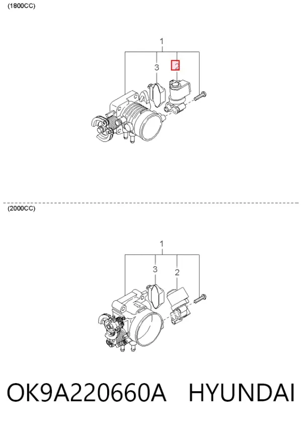 Regulator biegu jałowego OK9A220660A Hyundai/Kia