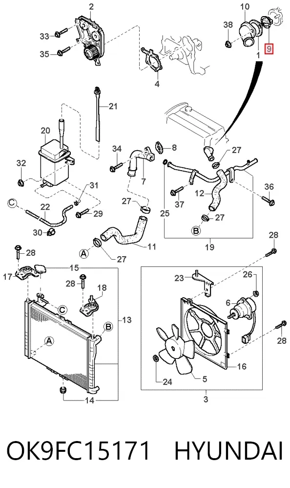 Termostat OK9FC15171 Hyundai/Kia