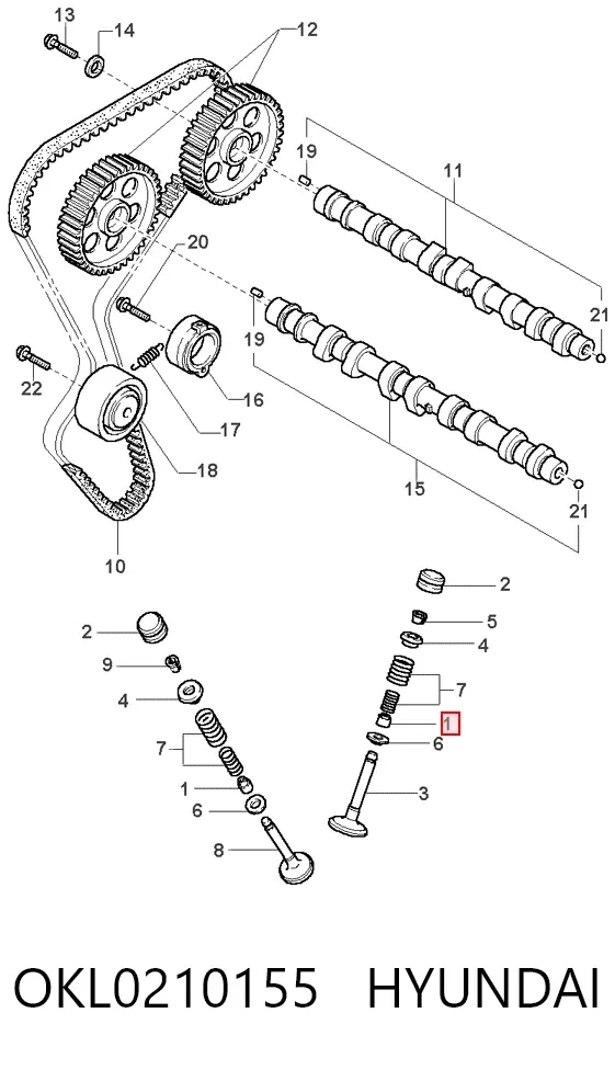 Uszczelniacz zaworu wylotowego OKL0210155 Hyundai/Kia