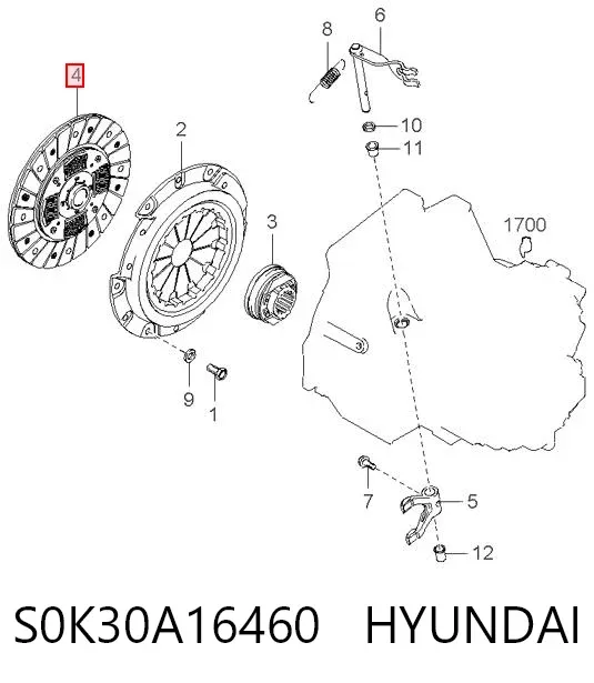 Tarcza sprzęgła S0K30A16460 Hyundai/Kia