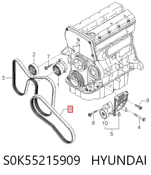 Pas napędowy mechanizmów S0K55215909 Hyundai/Kia