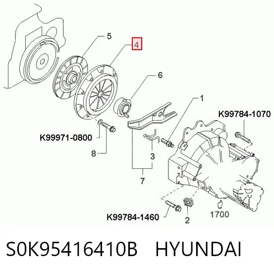 Docisk sprzęgła S0K95416410B Hyundai/Kia
