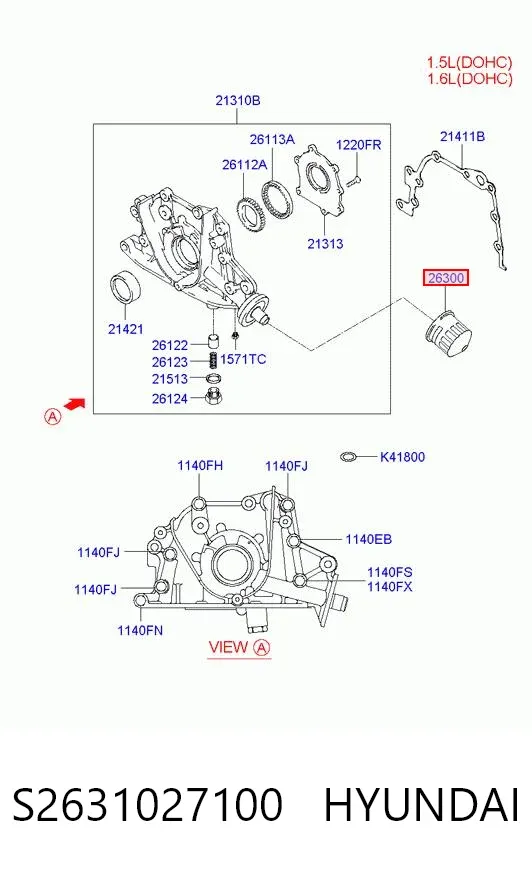 Filtr oleju S2631027100 Hyundai/Kia