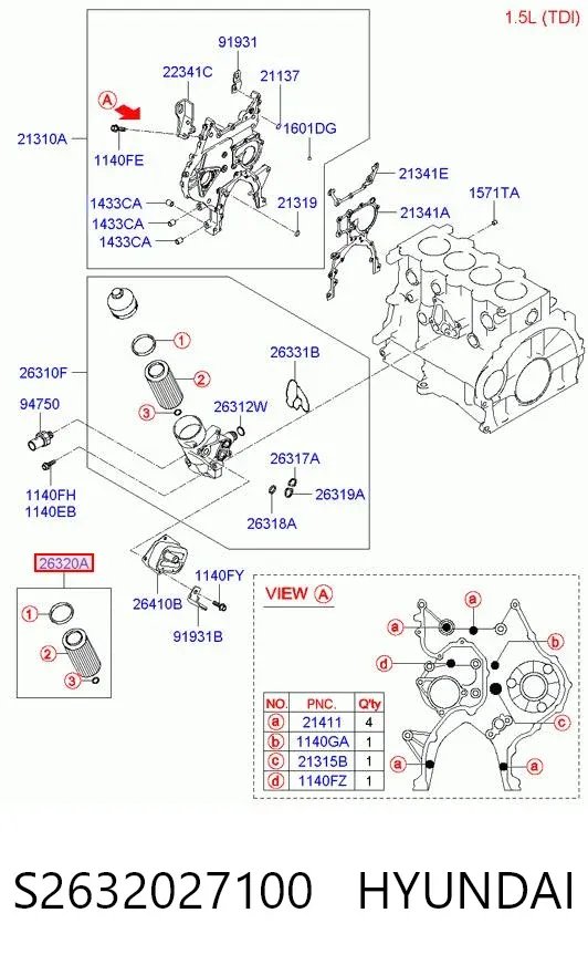 Filtr oleju S2632027100 Hyundai/Kia