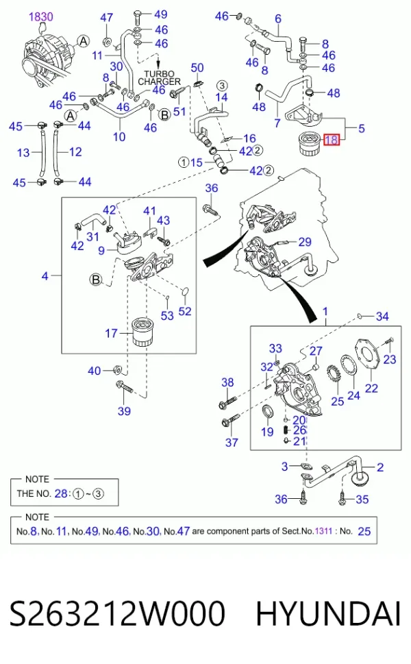 Filtr oleju S263212W000 Hyundai/Kia
