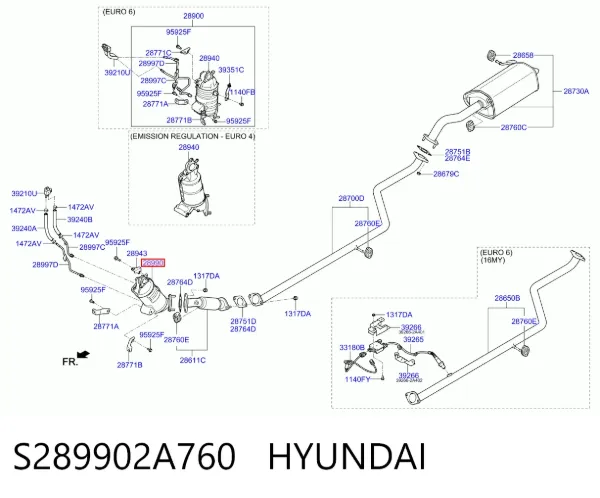 Filtr cząstek stałych układu wydechowego S289902A760 Hyundai/Kia