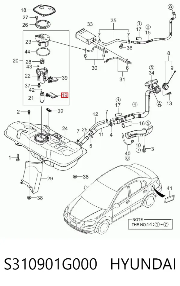 Filtr paliwa S310901G000 Hyundai/Kia