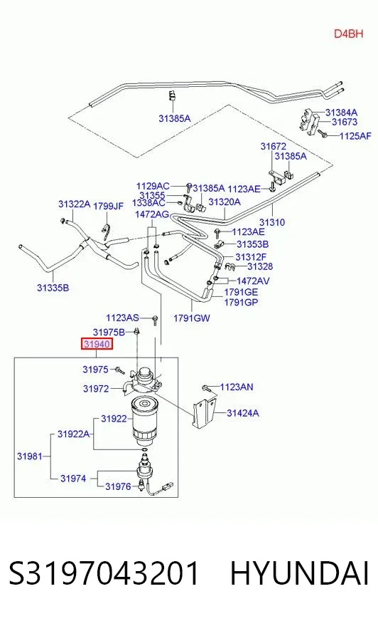 Filtr paliwa S3197043201 Hyundai/Kia