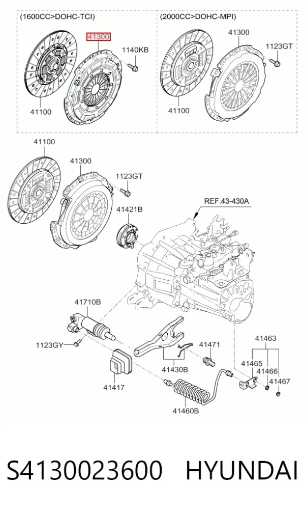 Docisk sprzęgła S4130023600 Hyundai/Kia