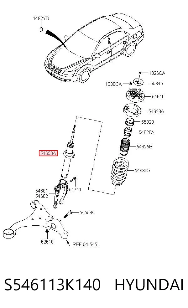 Amortyzator przedni S546113K140 Hyundai/Kia