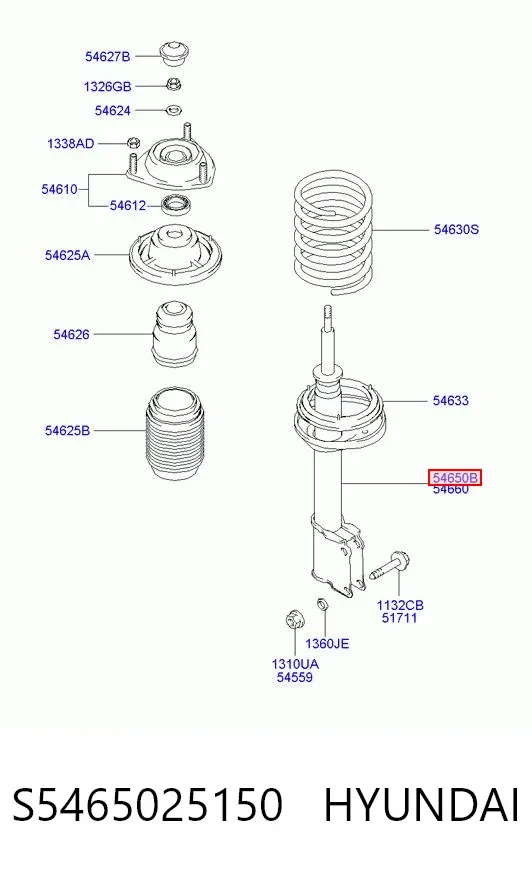 Amortyzator przedni lewy S5465025150 Hyundai/Kia