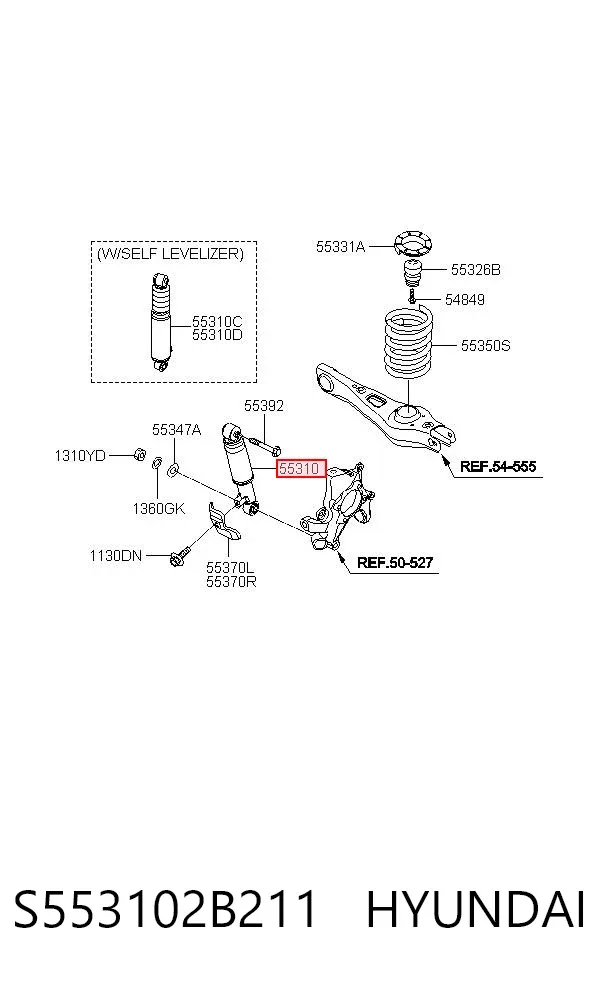 Amortyzator tylny S553102B211 Hyundai/Kia